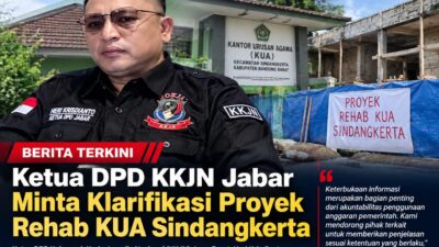 Ketua DPD KKJN Jabar Minta Klarifikasi Proyek Rehab KUA Sindangkerta